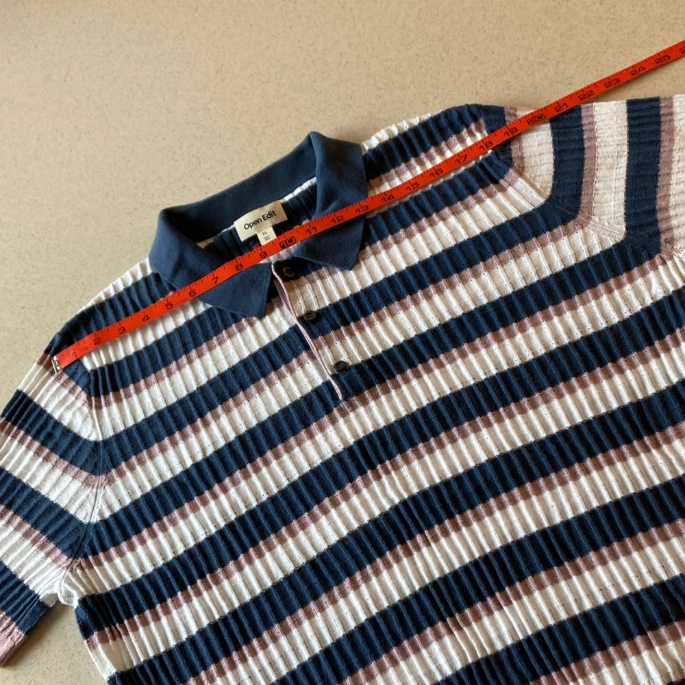 Classic Striped Short Sleeve Polo Shirt  Men Size XL - Picture 12 of 12